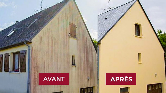 Nettoyage et peinture façade - AVR RENOV GIRONDE : Nettoyage, traitement anti-mousse, ravalement peinture façade. Rénovation des boiseries peinture et lasure bois. Intervention en en Gironde (33) Bordeaux