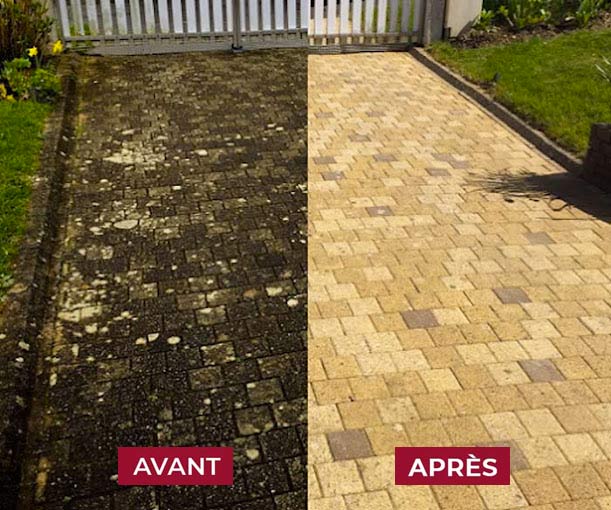 Nettoyage des extérieurs : Nettoyage des extérieurs : Allée, dallage, pavé, muret, terrasse et petite maçonnerie en Gironde (33) Bordeaux AVR RENOV GIRONDE